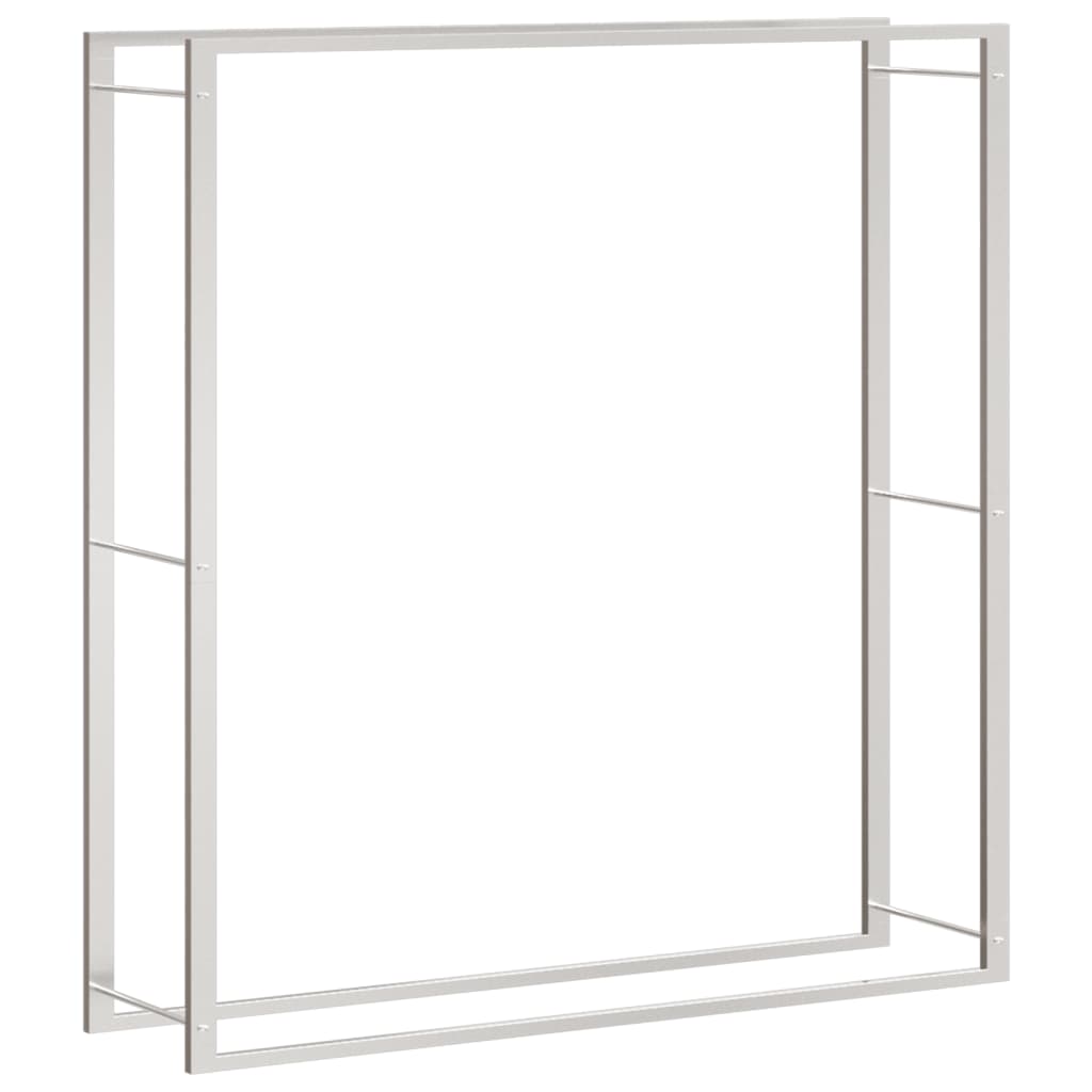 Portalegna 110x28x116 cm in Acciaio Inossidabile - homemem39
