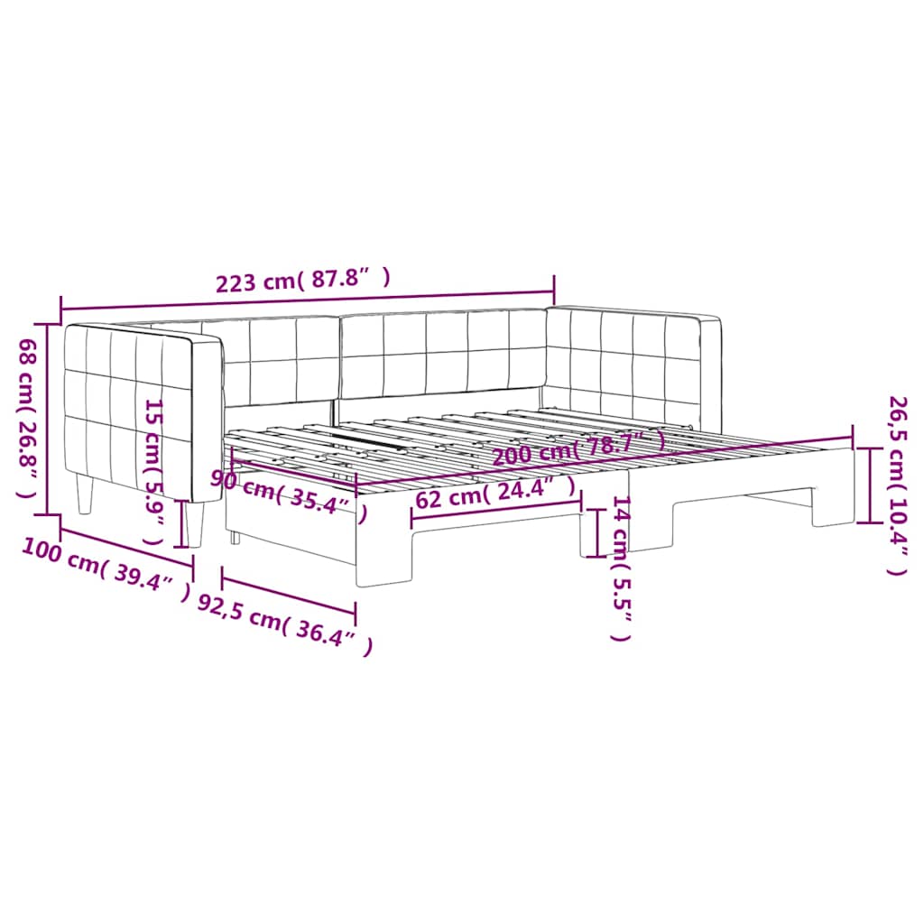 Divano Letto con Letto Estraibile Verde Scuro 90x200cm Velluto | homemem39