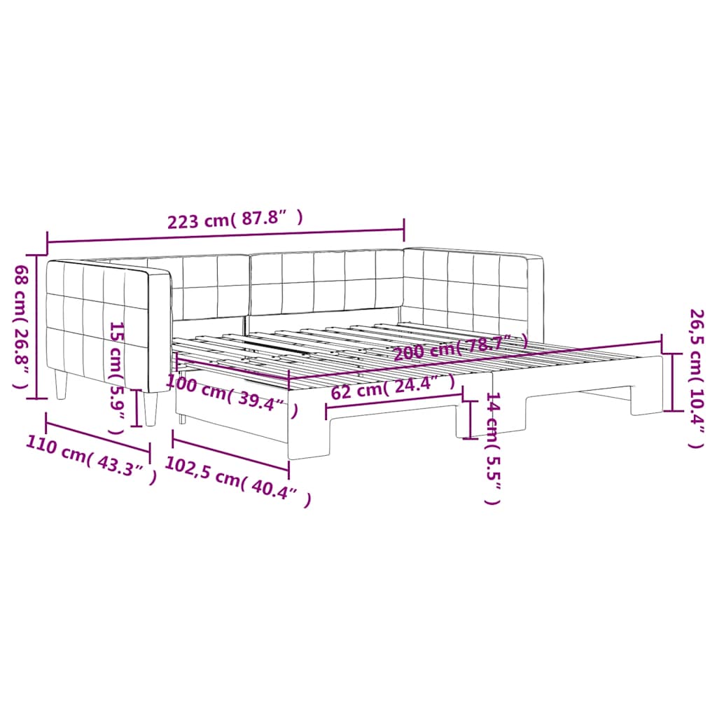 Divano Letto con Letto Estraibile Giallo 100x200 cm in Velluto | homemem39