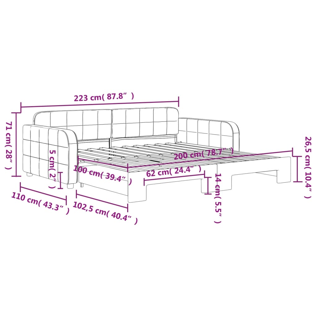 Divano Letto con Letto Estraibile Giallo 100x200 cm in Velluto | homemem39