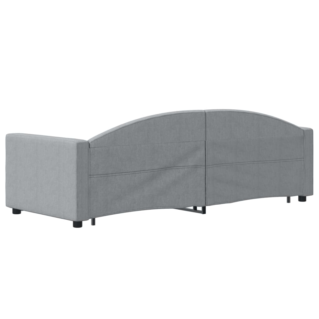 Divano Letto con Letto Estraibile Grigio Chiaro 80x200 Tessuto