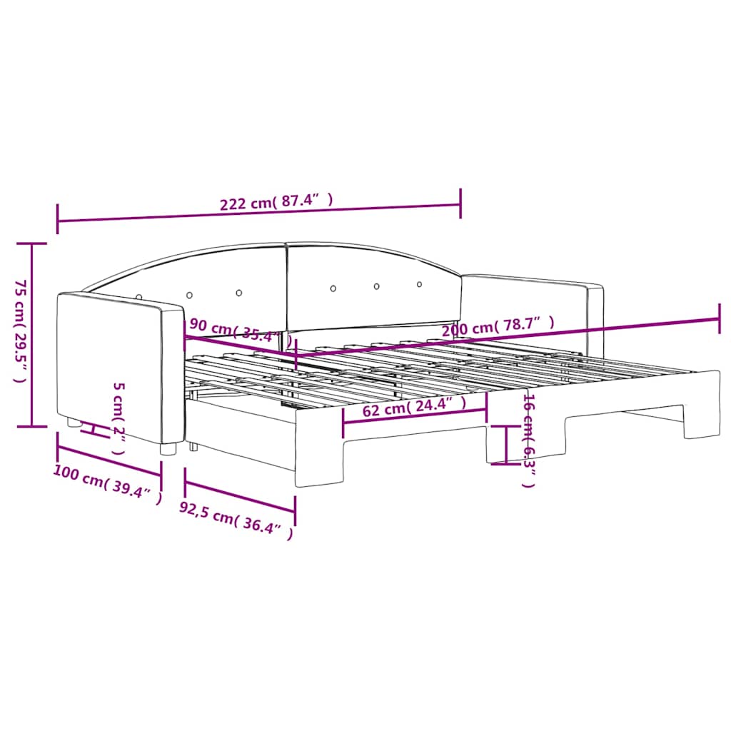 Divano Letto con Letto Estraibile Verde Scuro 90x200cm Velluto | homemem39