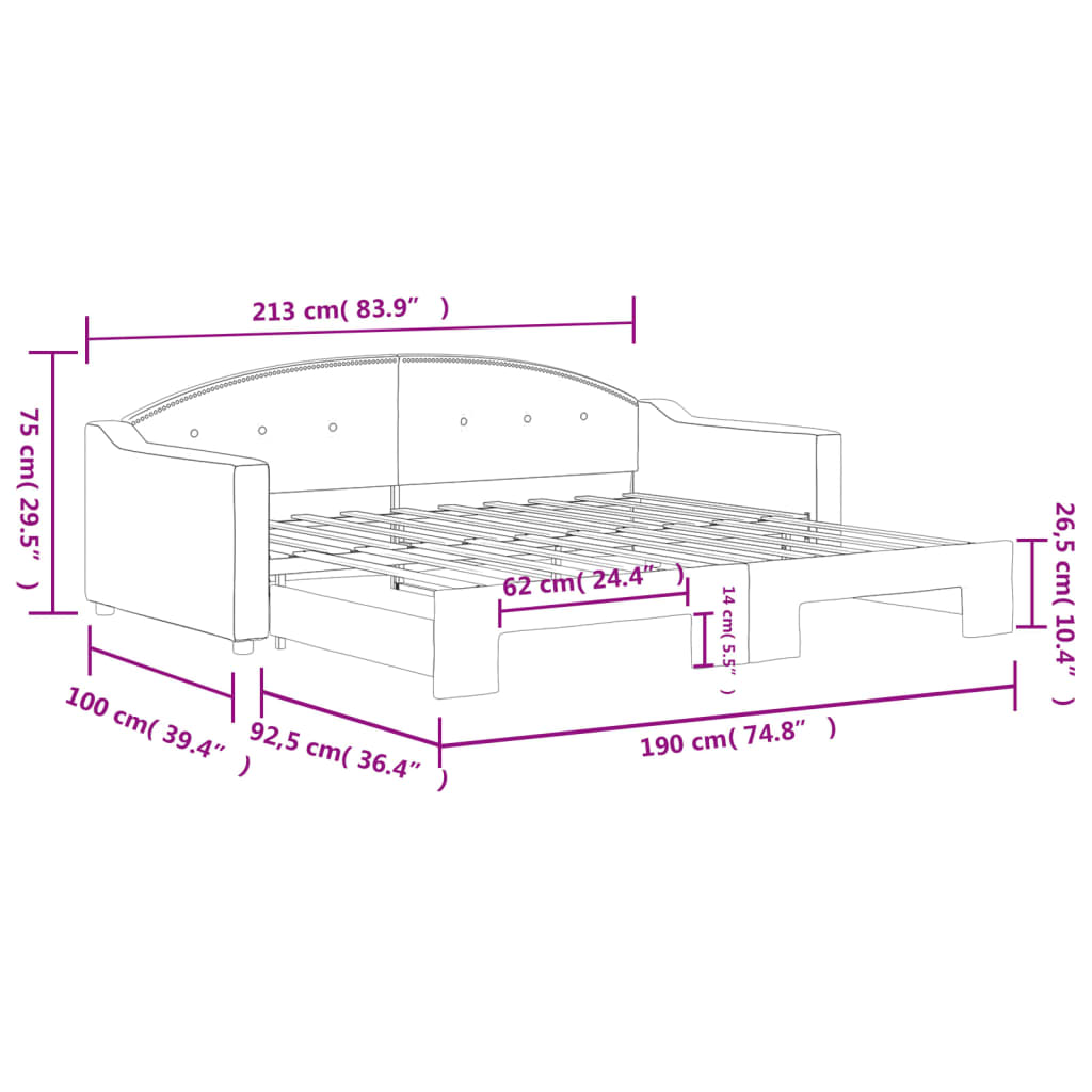 Divano Letto con Letto Estraibile Grigio Chiaro 90x190 Tessuto | homemem39