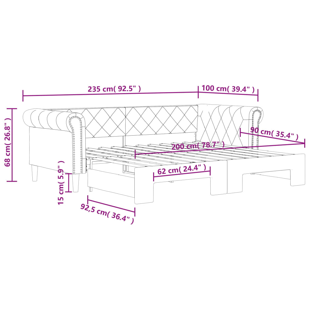 Divano Letto con Letto Estraibile Bianco 90x200cm in Similpelle | homemem39