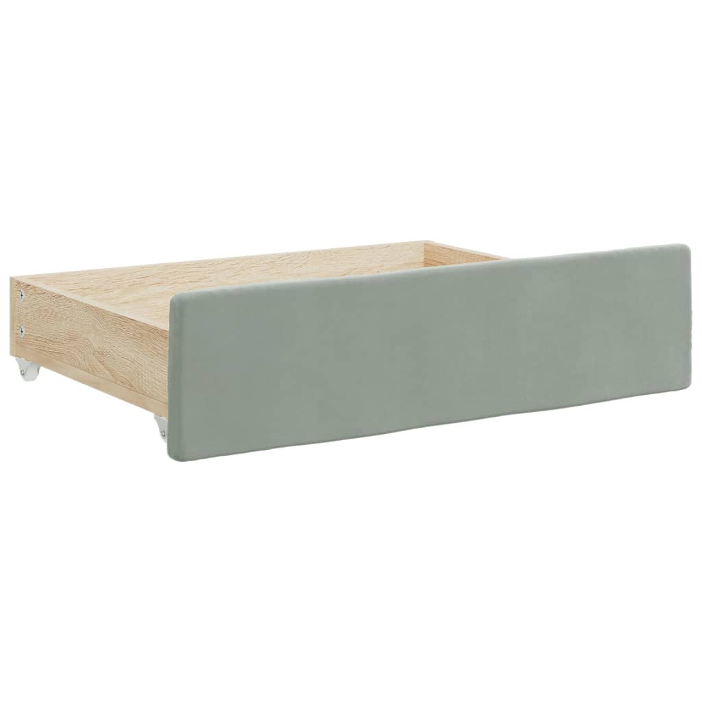 Divano Letto Estraibile Cassetti Grigio Chiaro 100x200 Velluto | homemem39