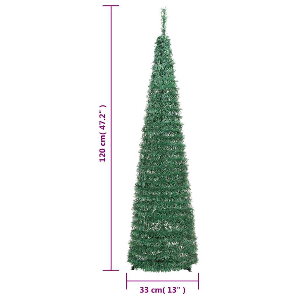 Albero di Natale Artificiale Pop-up con 50 LED Verde 120 cm