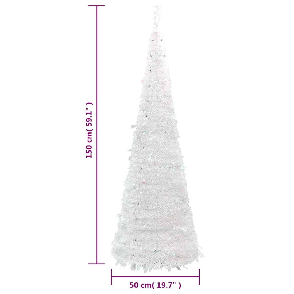 Albero di Natale Artificiale Pop-up con 100 LED Bianco 150 cm