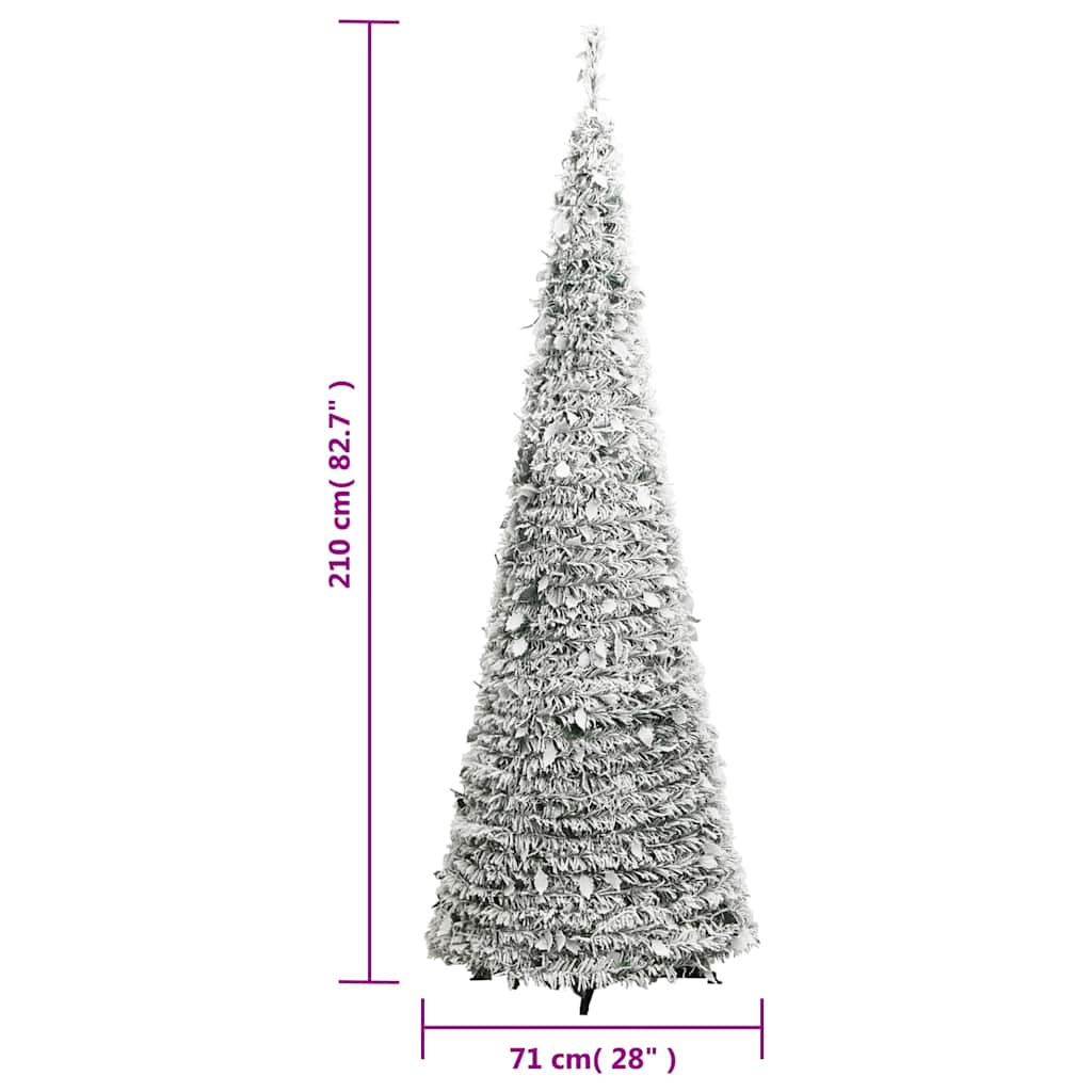 Albero di Natale Artificiale Pop-up Neve Fioccata 200 LED 210cm
