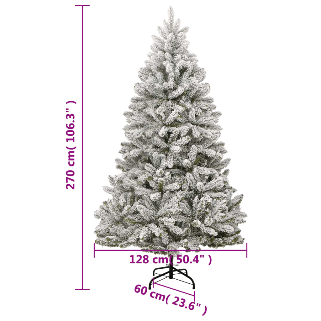Albero Natale Artificiale Incernierato con Neve Fioccata 270 cm | homemem39