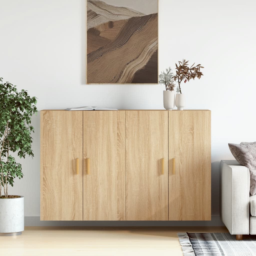 Armadietti a Parete 2 pz Rovere Sonoma in Legno Multistrato - homemem39