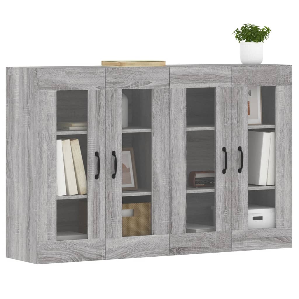 Armadietti a Parete 2 pz Grigio Sonoma in Legno Multistrato - homemem39