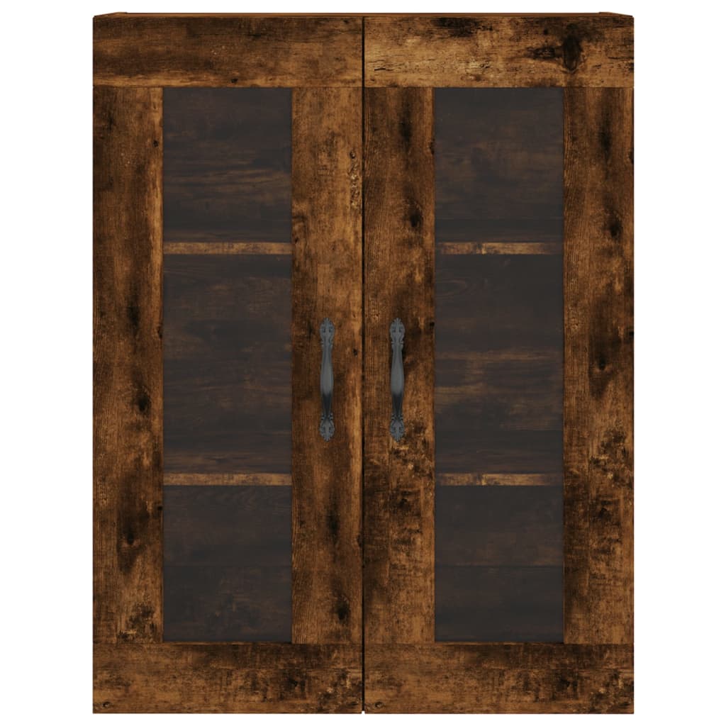 Armadietti a Parete 2 pz Rovere Fumo in Legno Multistrato