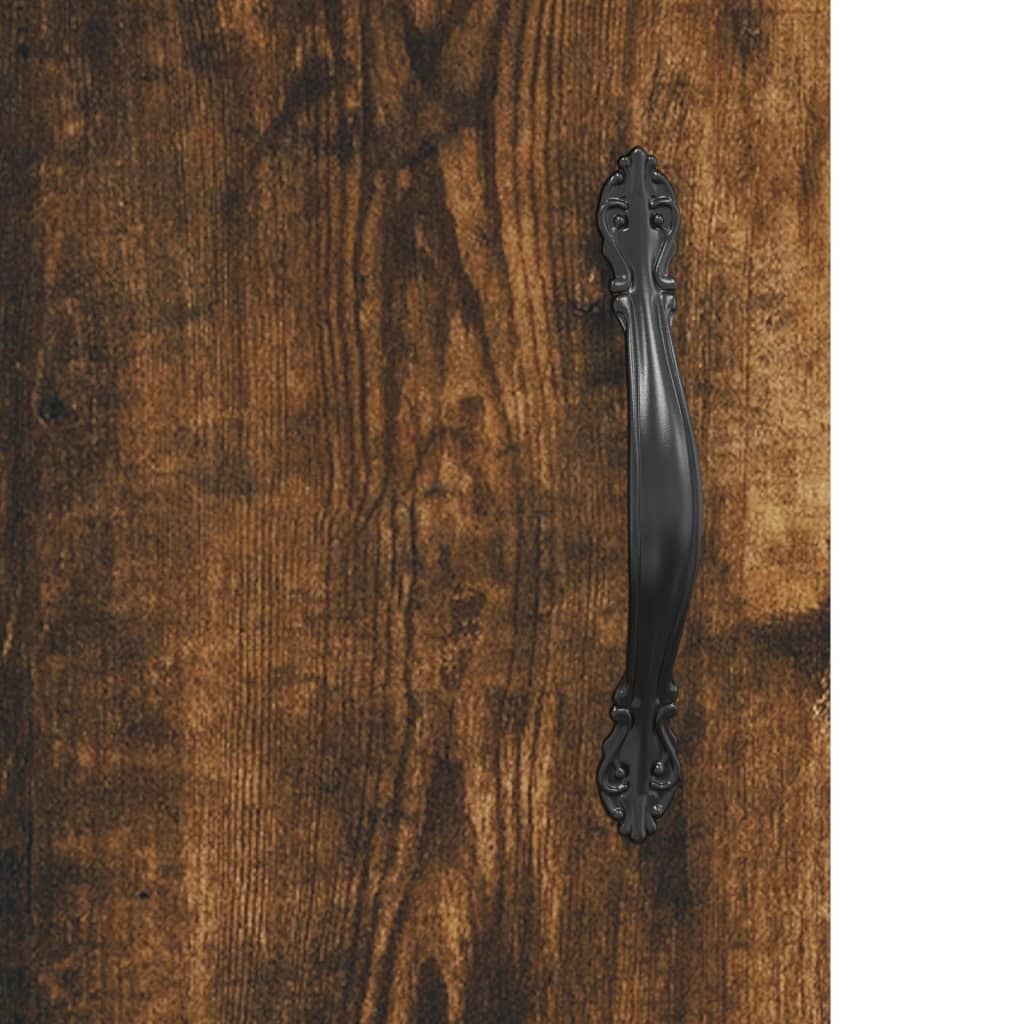 Armadietti a Parete 2 pz Rovere Fumo in Legno Multistrato