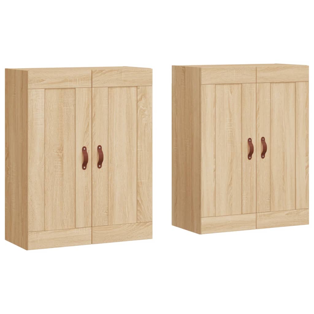 Armadietti a Parete 2 pz Rovere Sonoma in Legno Multistrato