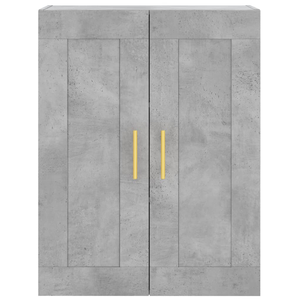 Armadietti a Parete 2 pz Grigio Cemento in Legno Multistrato