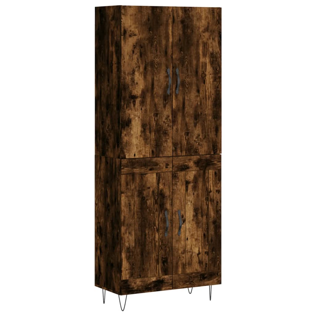 Credenza Rovere Fumo 69,5x34x180 cm in Legno Multistrato