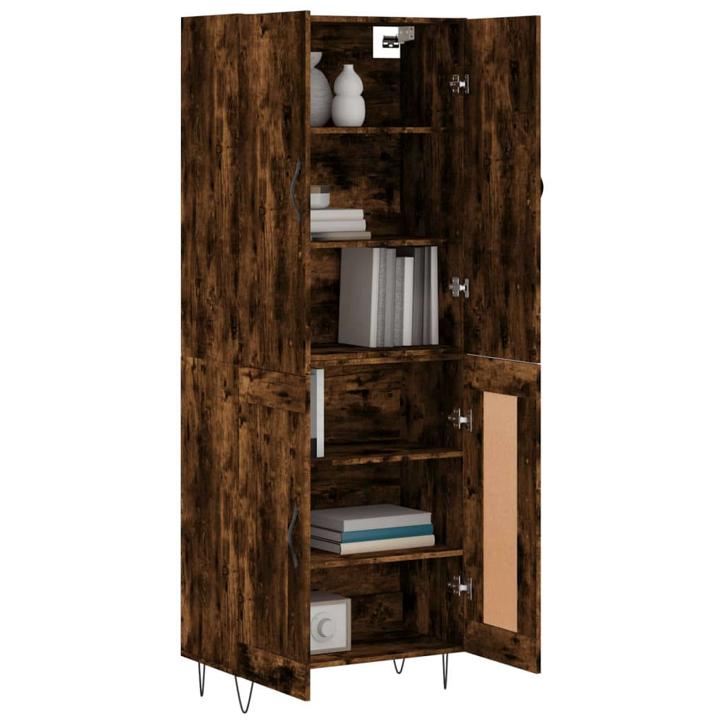Credenza Rovere Fumo 69,5x34x180 cm in Legno Multistrato