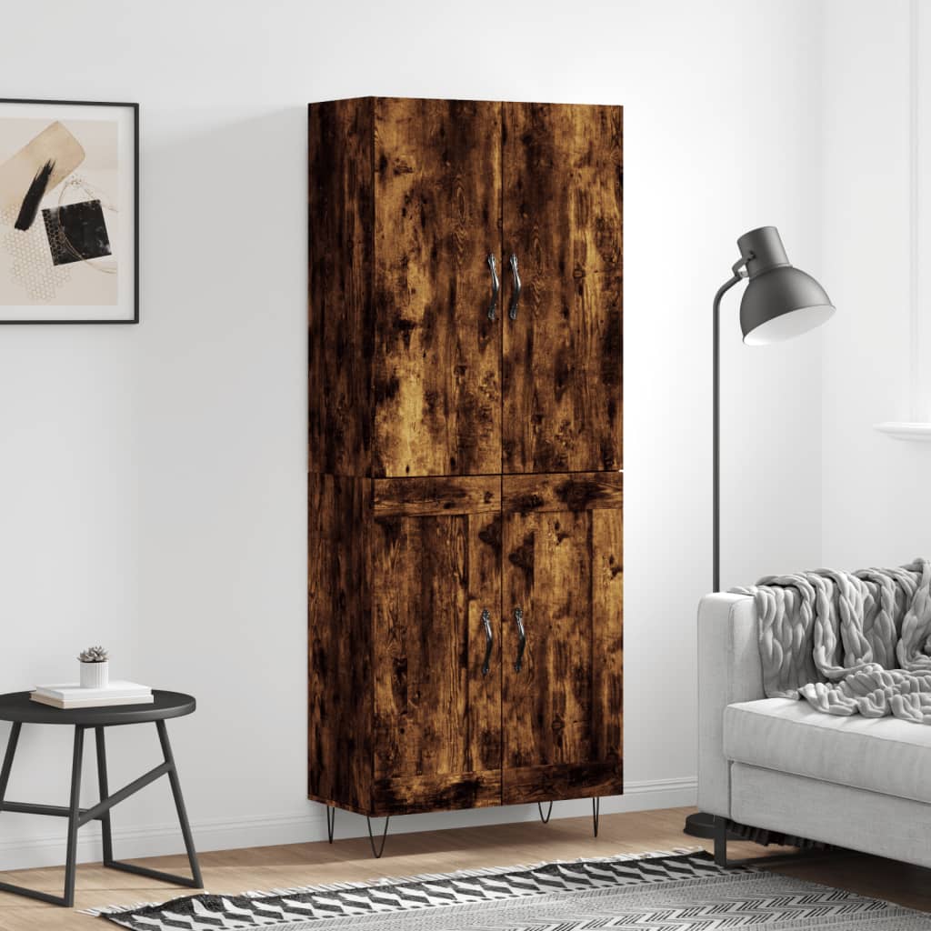 Credenza Rovere Fumo 69,5x34x180 cm in Legno Multistrato