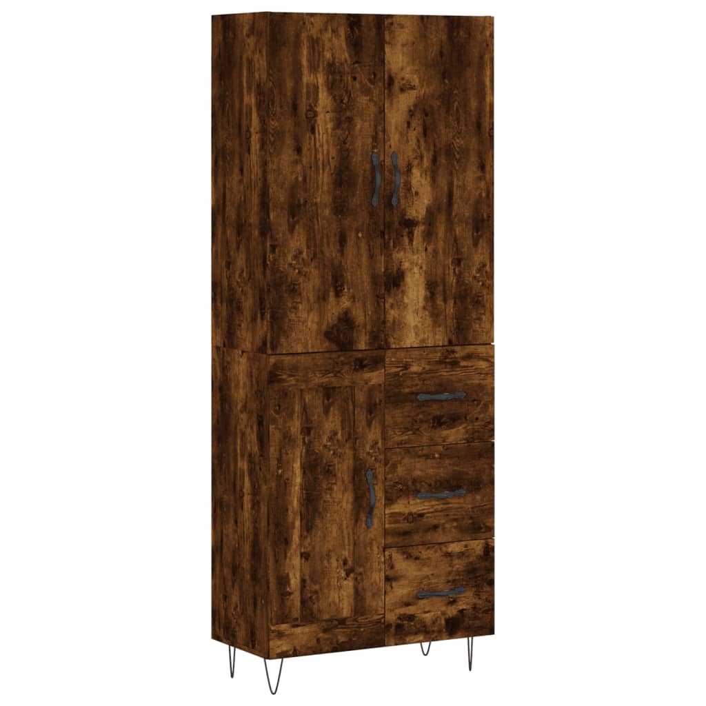Credenza Rovere Fumo 69,5x34x180 cm in Legno Multistrato