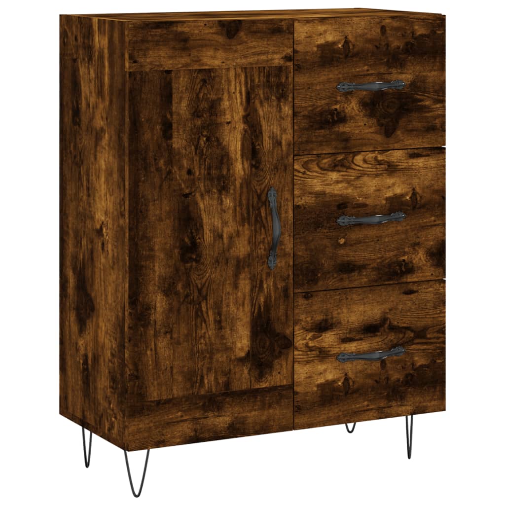 Credenza Rovere Fumo 69,5x34x180 cm in Legno Multistrato