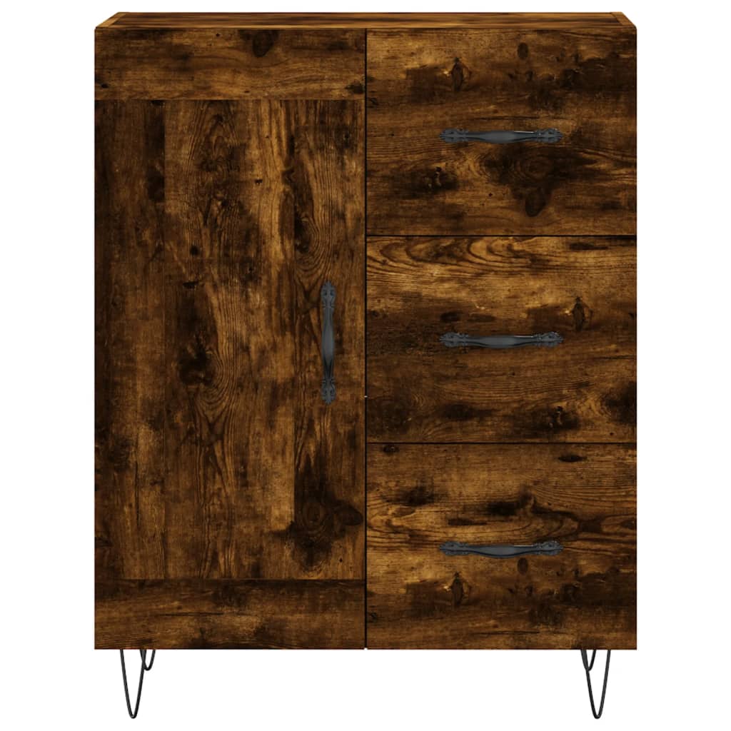 Credenza Rovere Fumo 69,5x34x180 cm in Legno Multistrato