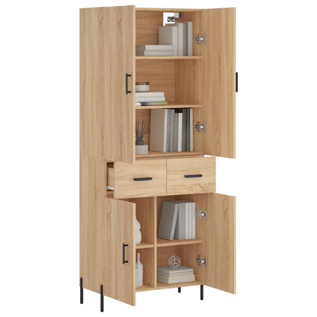 Credenza Rovere Sonoma 69,5x34x180 cm in Legno Multistrato