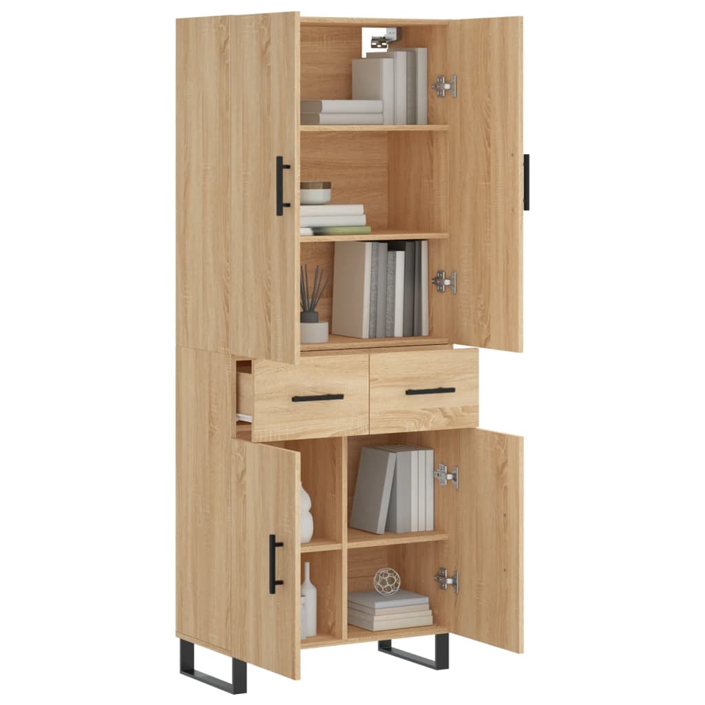 Credenza Rovere Sonoma 69,5x34x180 cm in Legno Multistrato
