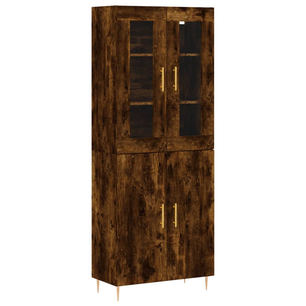 Credenza Rovere Fumo 69,5x34x180 cm in Legno Multistrato