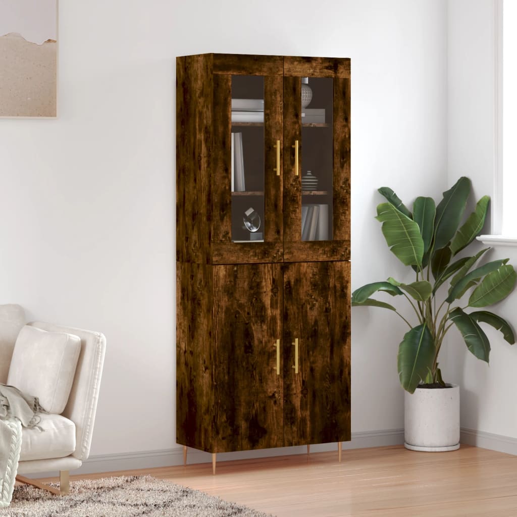 Credenza Rovere Fumo 69,5x34x180 cm in Legno Multistrato