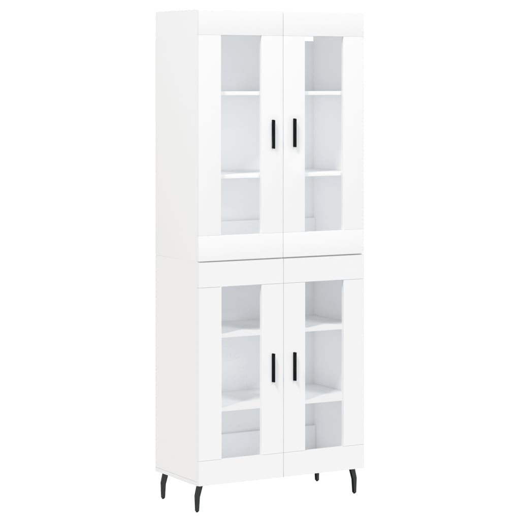 Credenza Bianca 69,5x34x180 cm in Legno Multistrato - homemem39