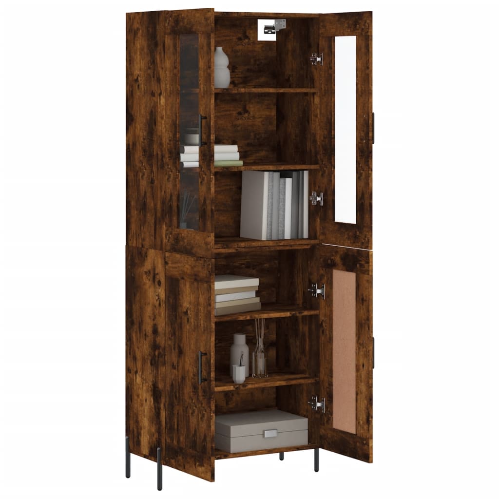 Credenza Rovere Fumo 69,5x34x180 cm in Legno Multistrato