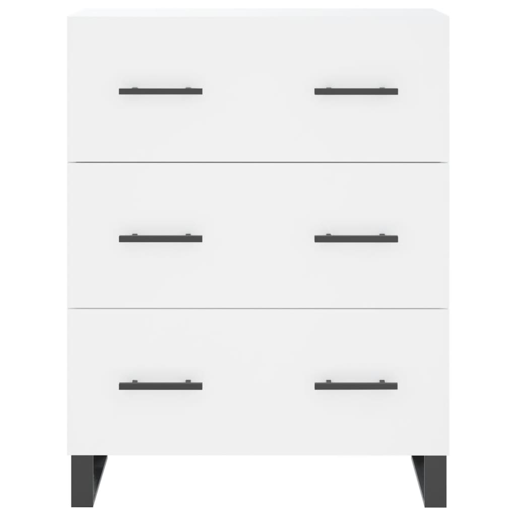 Credenza Bianca 69,5x34x180 cm in Legno Multistrato