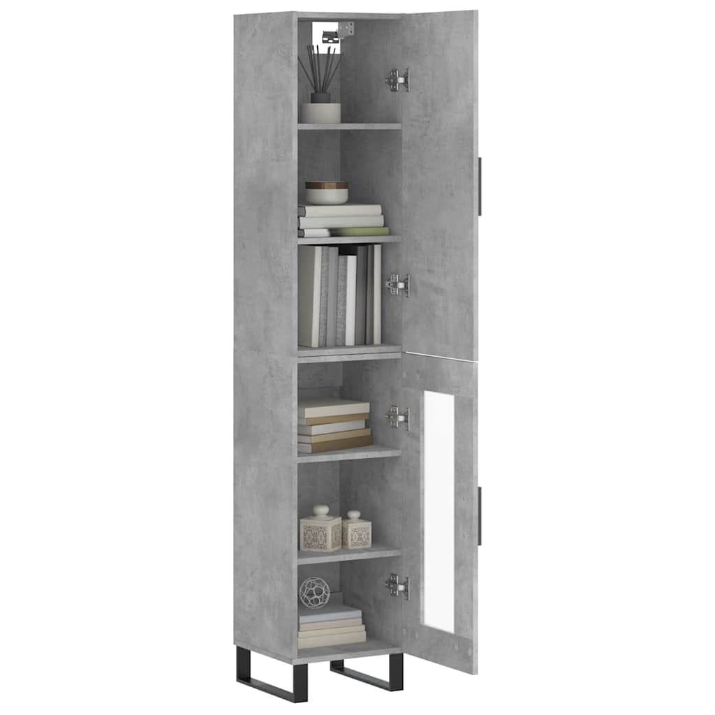 Credenza Grigio Cemento 34,5x34x180 cm in Legno Multistrato | homemem39