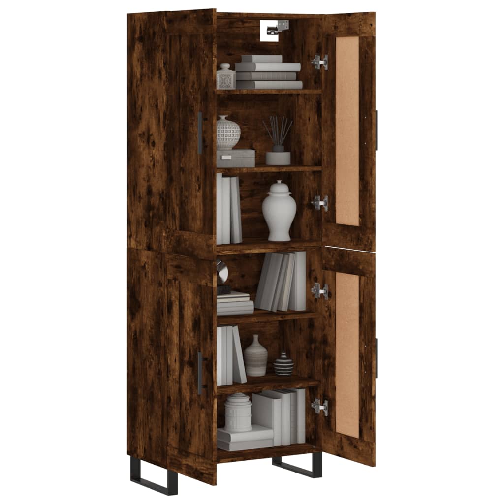 Credenza Rovere Fumo 69,5x34x180 cm in Legno Multistrato