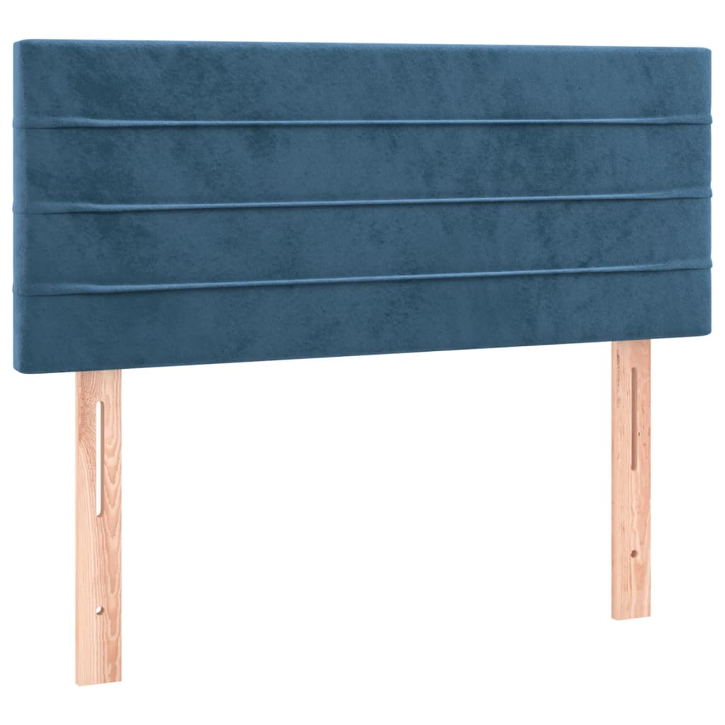 Giroletto a Molle con Materasso Blu Scuro 100x200 cm in Velluto