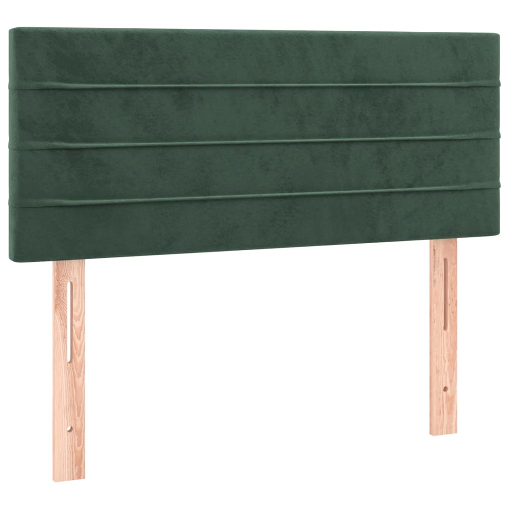 Giroletto a Molle con Materasso Verde Scuro 120x200 cm Velluto