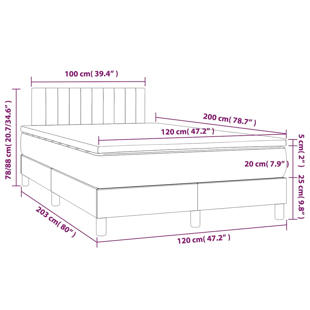 Giroletto a Molle con Materasso Verde Scuro 120x200 cm Velluto | homemem39