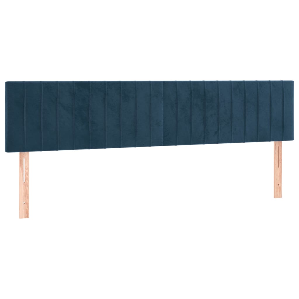 Giroletto a Molle con Materasso Blu Scuro 160x200 cm in Velluto