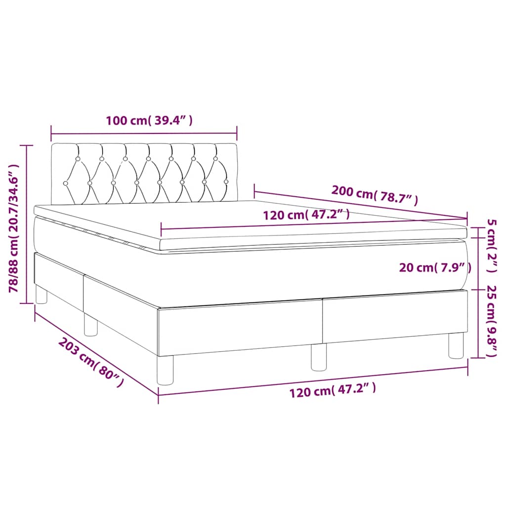 Giroletto a Molle con Materasso Verde Scuro 120x200 cm Velluto | homemem39