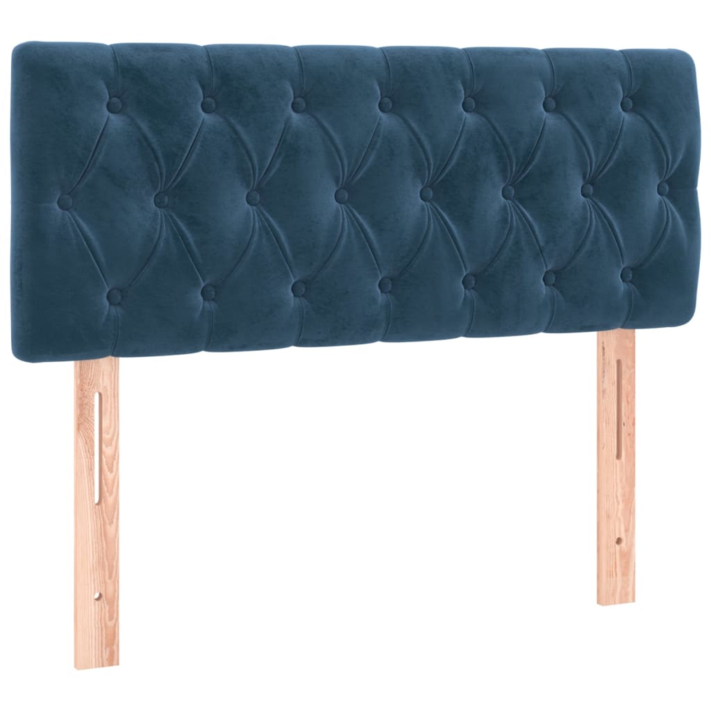 Giroletto a Molle con Materasso Blu Scuro 120x200 cm in Velluto