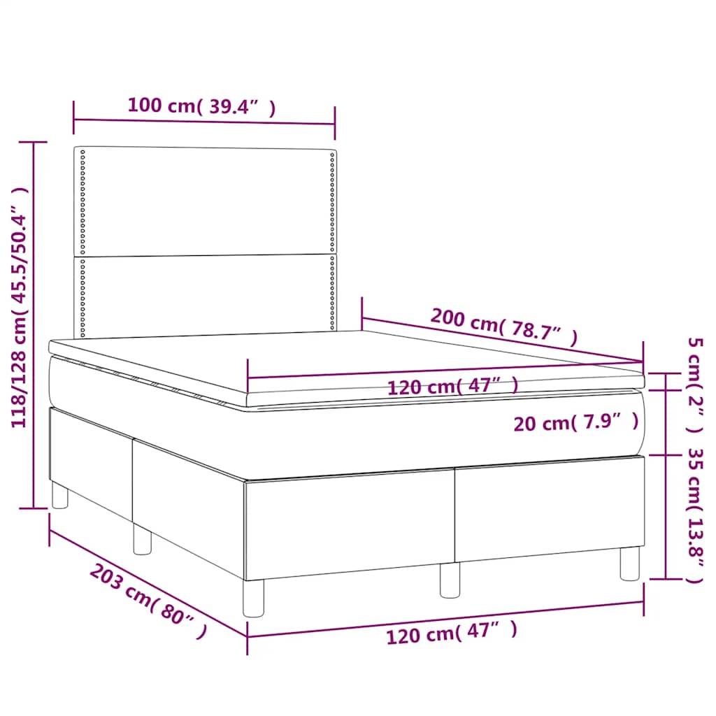 Giroletto a Molle con Materasso Verde Scuro 120x200 cm Velluto | homemem39