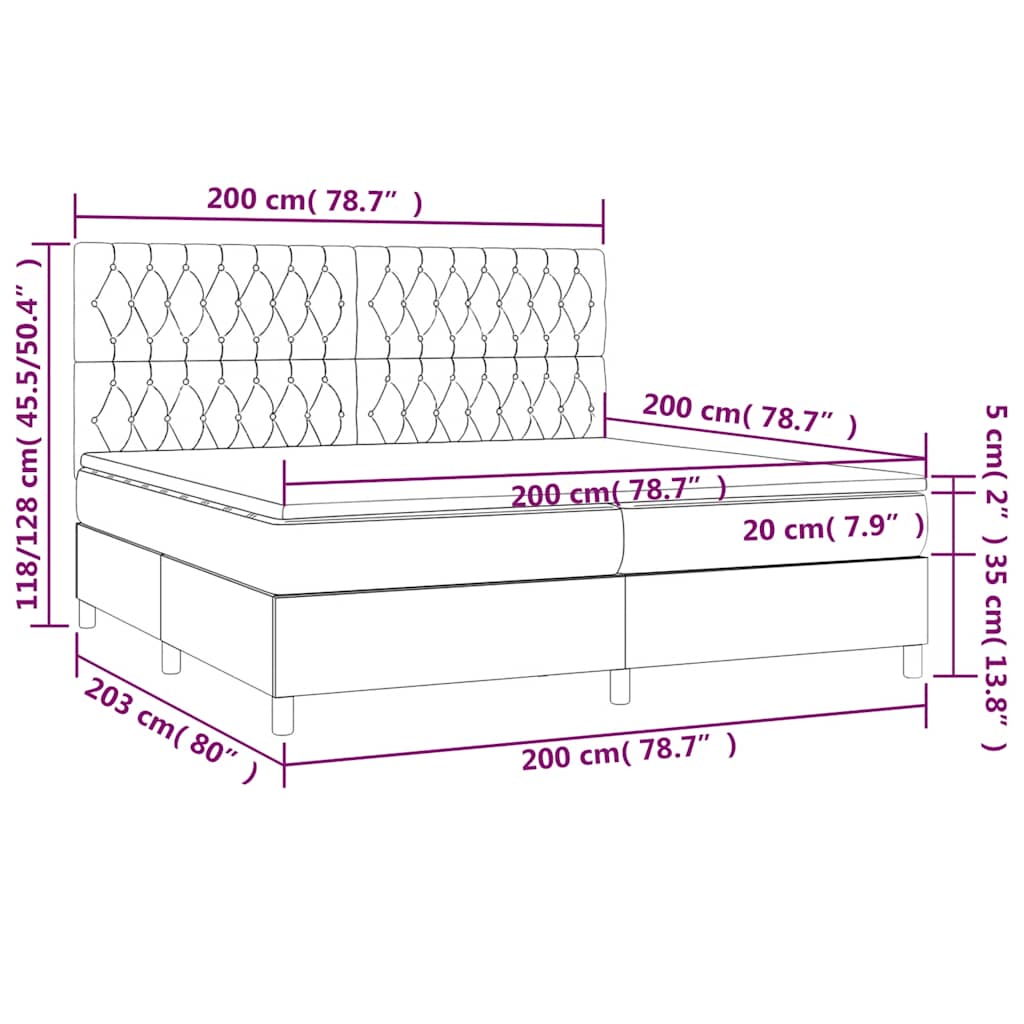 Giroletto a Molle con Materasso Verde Scuro 200x200 cm Velluto | homemem39