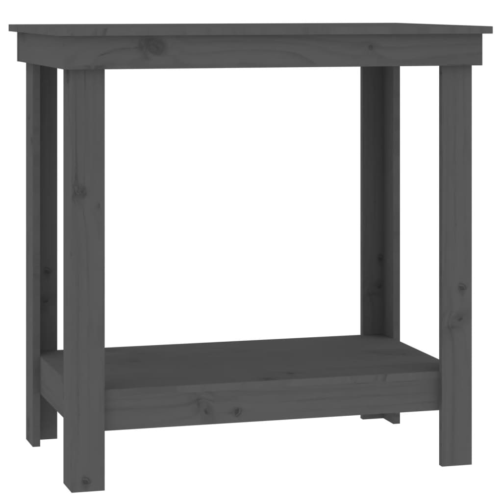 Banco da Lavoro Grigio 80x50x80 cm in Legno Massello di Pino - homemem39