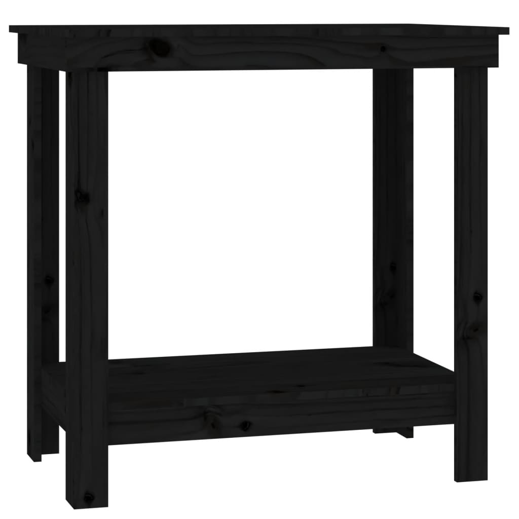 Banco da Lavoro Nero 80x50x80 cm in Legno Massello di Pino - homemem39