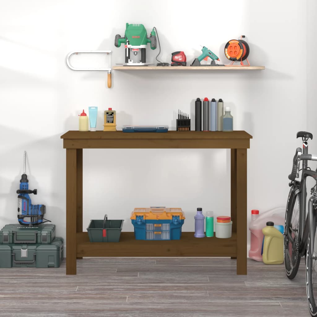 Banco da Lavoro Ambra 110x50x80 cm in Legno Massello di Pino - homemem39