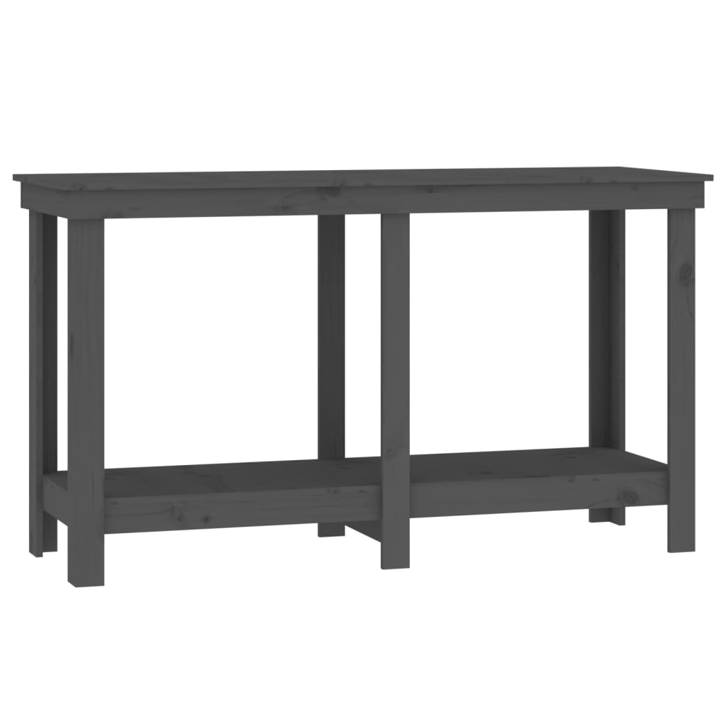 Banco da Lavoro Grigio 140x50x80 cm in Legno Massello di Pino - homemem39