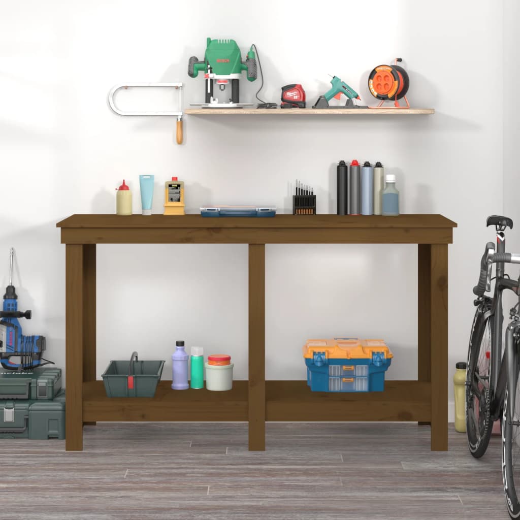 Banco da Lavoro Ambra 140x50x80 cm in Legno Massello di Pino - homemem39