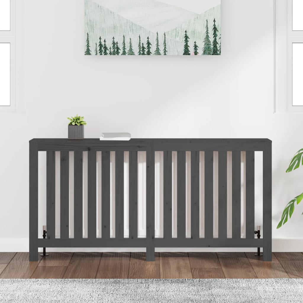 Copertura Termosifone Grigia 169x19x84 cm Legno Massello Pino - homemem39
