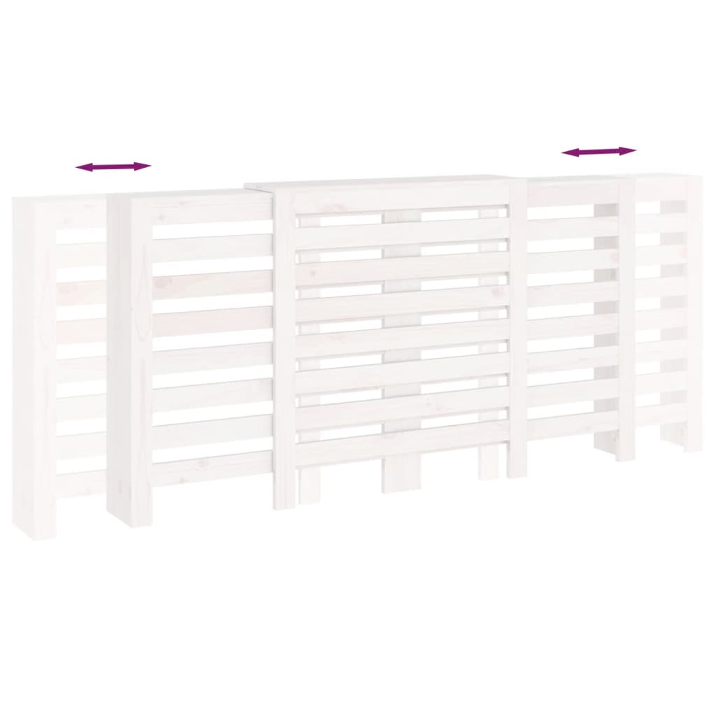 Copertura Termosifone Bianca 210x21x85 cm Legno Massello Pino - homemem39
