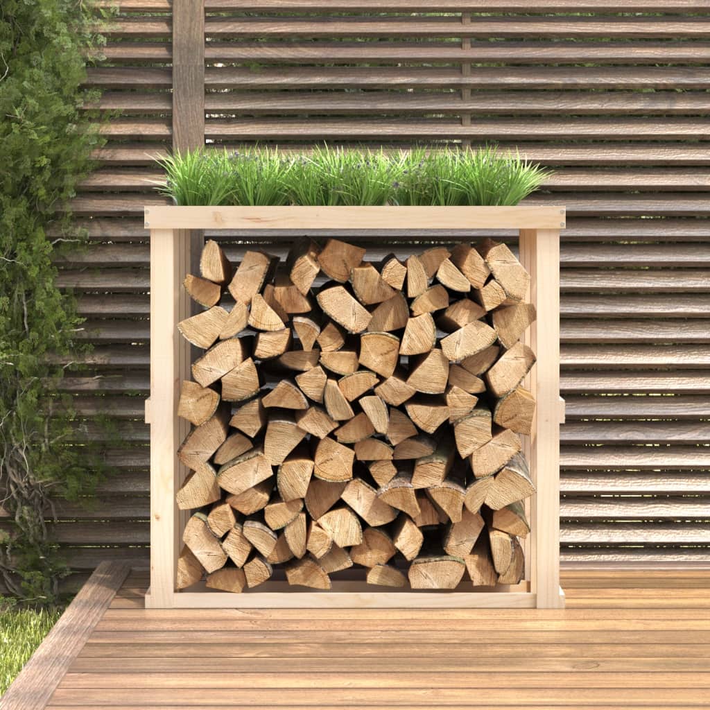 Portaceppi da Esterno 108x52x106 cm Legno Massello Pino - homemem39